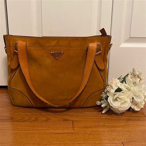 prada vintage denim bag|prada suede tote.